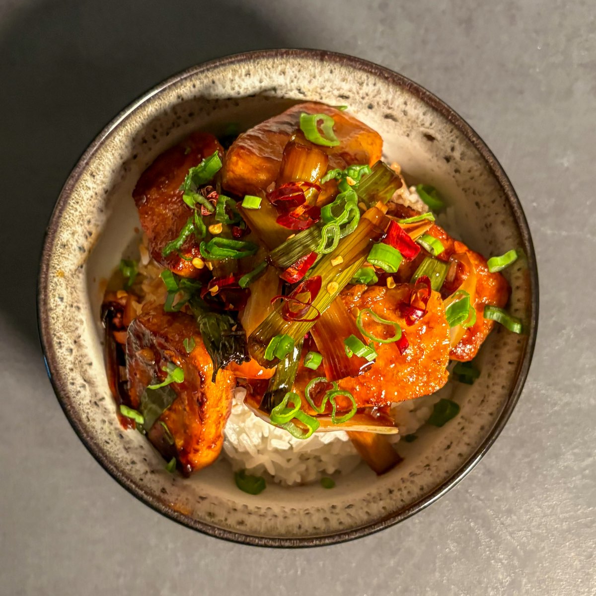 Szechuan Scallion Tofu